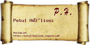 Petul Héliosz névjegykártya